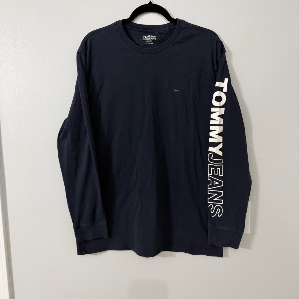 Tommy Hilfiger Men's Dark Blue Long Sleeve Tee 100% Cotton